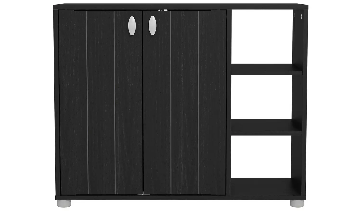 GFW Bideford 2 Door Shoe Storage Cabinet - Black