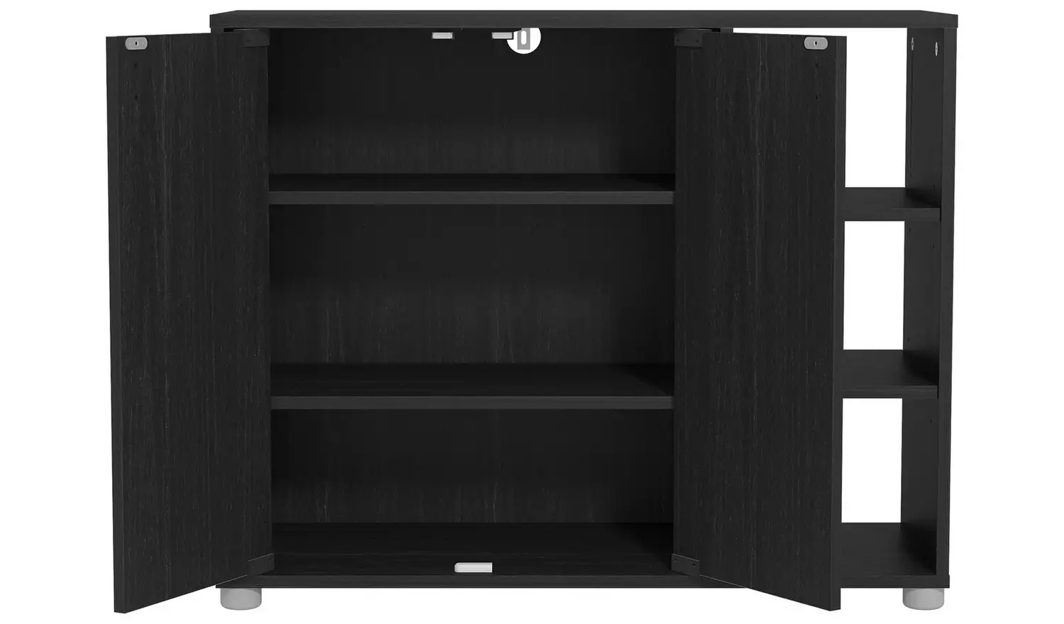 GFW Bideford 2 Door Shoe Storage Cabinet - Black