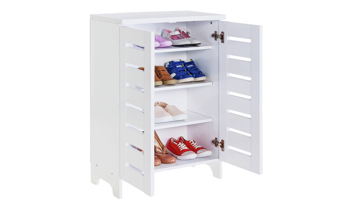 Argos Home Slatted 2 Door Shoe Storage Cabinet - White
