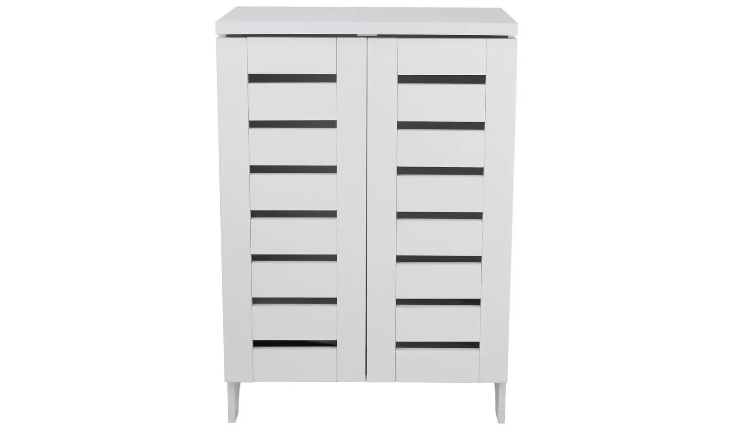 Argos Home Slatted 2 Door Shoe Storage Cabinet - White