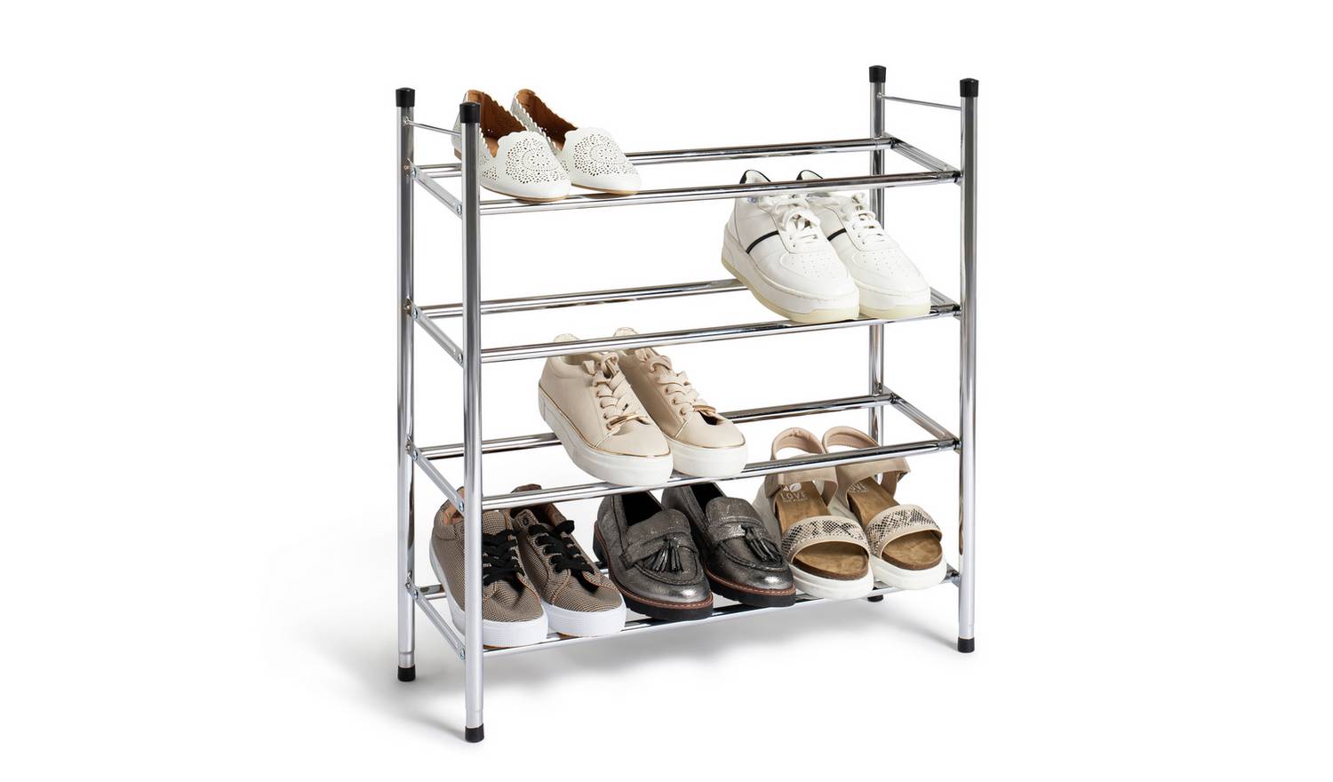 Argos Home 4 Shelf Ext Shoe Storage Rack - Chrome Plated