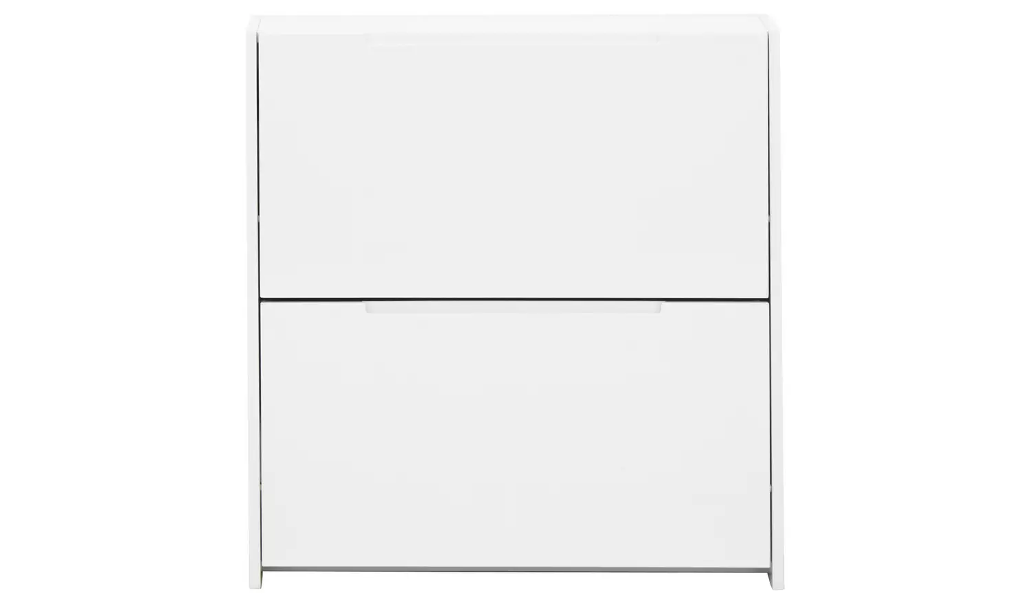 GFW 2 Tier Narrow Gloss Shoe Cabinet - White