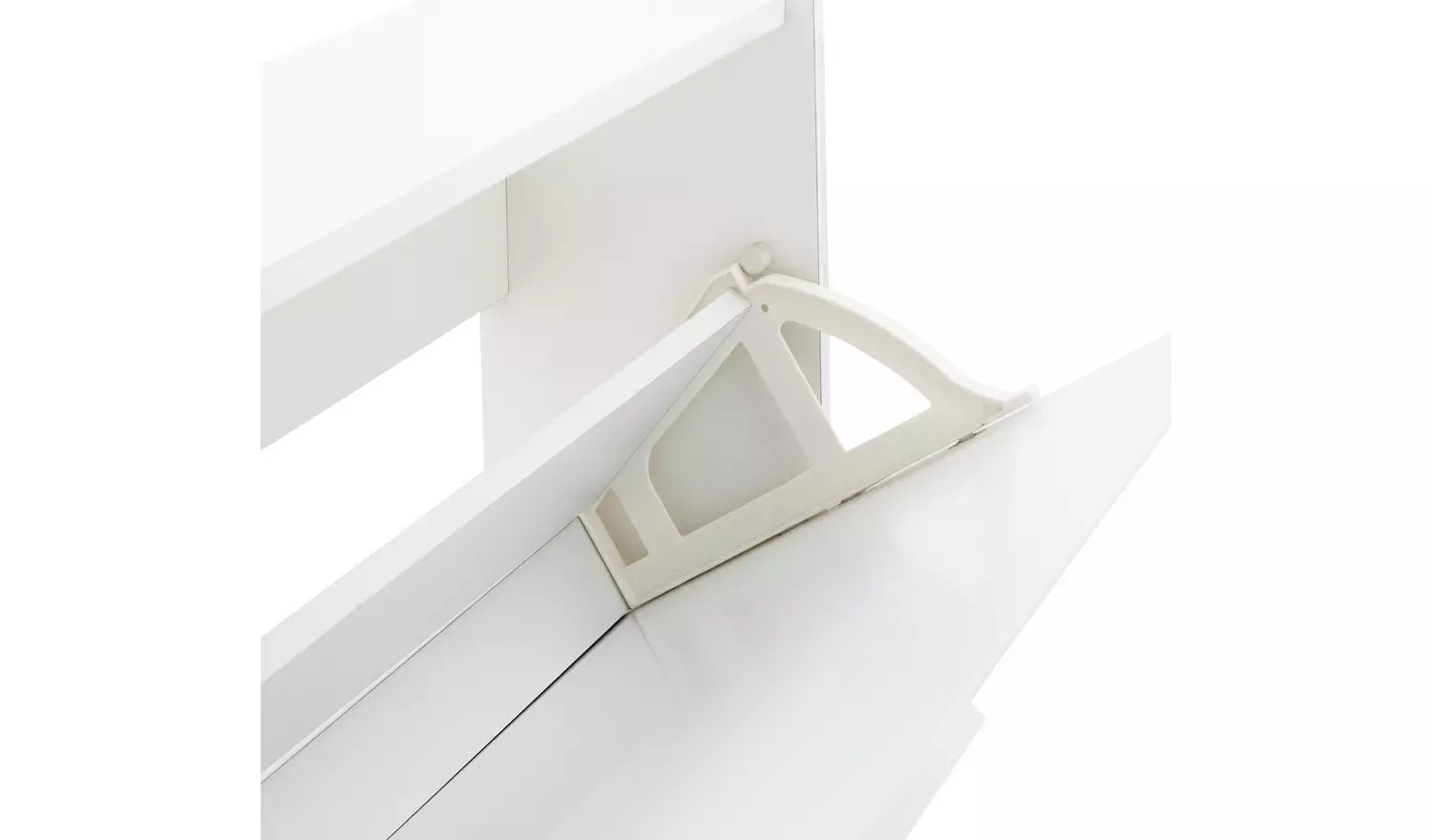 GFW 2 Tier Narrow Gloss Shoe Cabinet - White