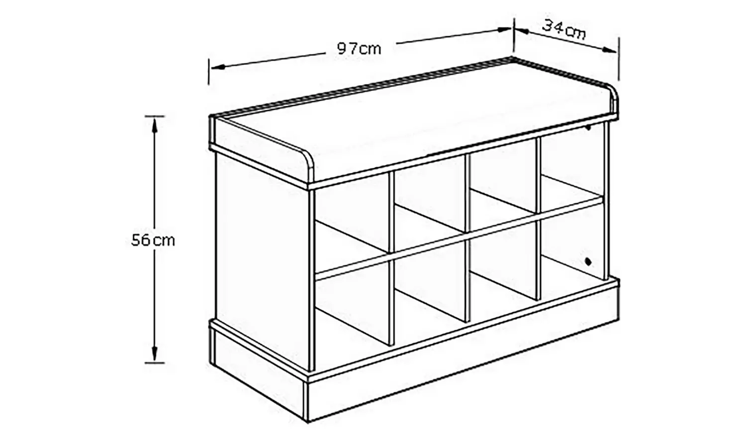 Kempton Shoe Bench - Grey