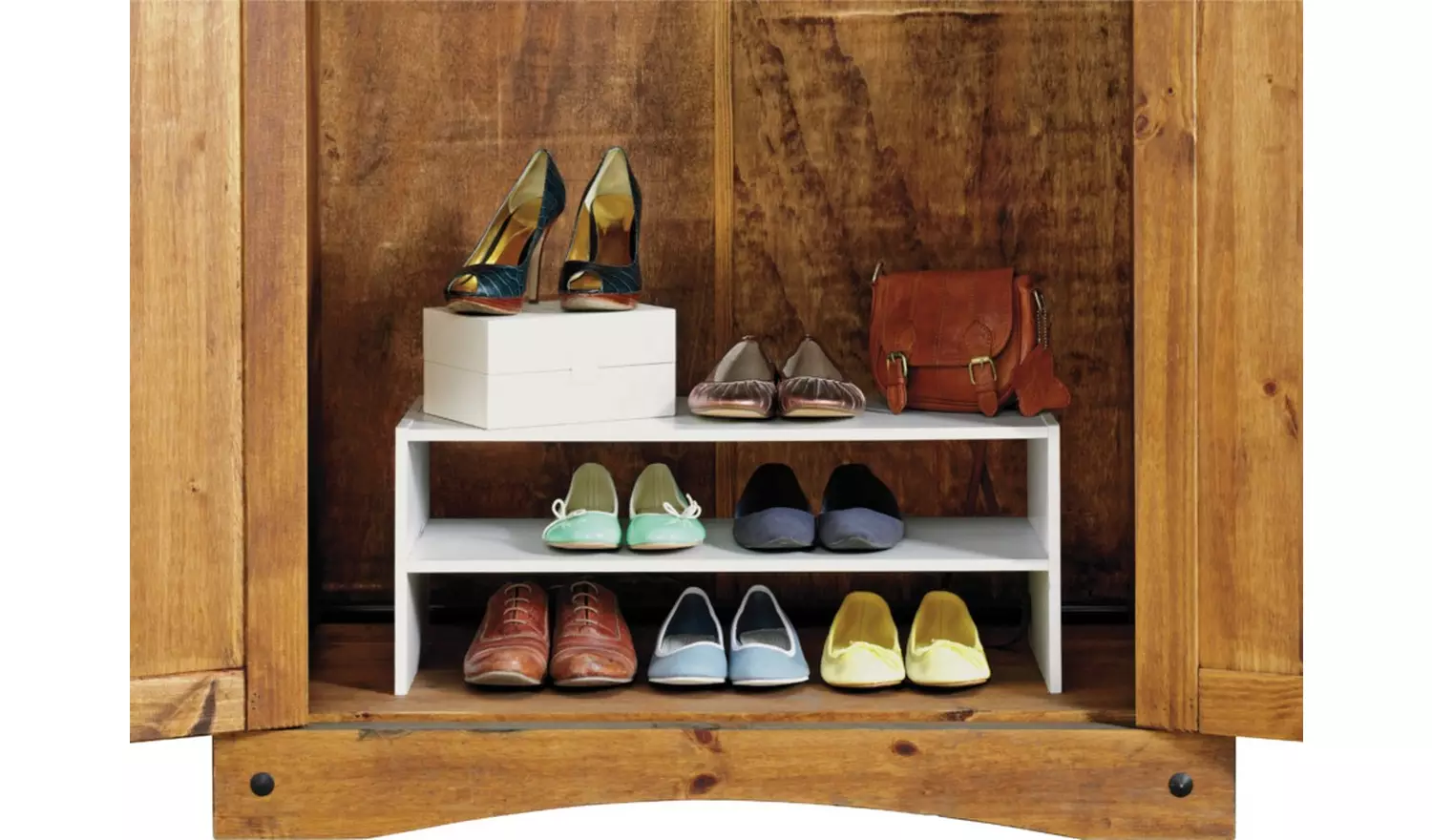 Argos Home 2 Shelf Internal Wardrobe Shoe Rack - White