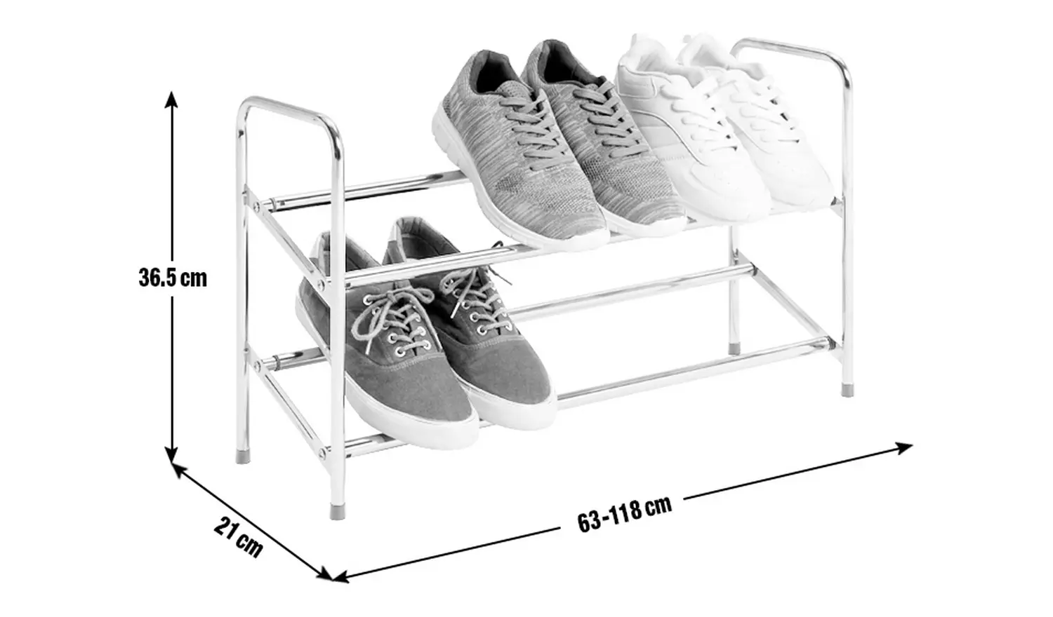 Argos Home 2 Tier Extending Shoe Rack - Chrome