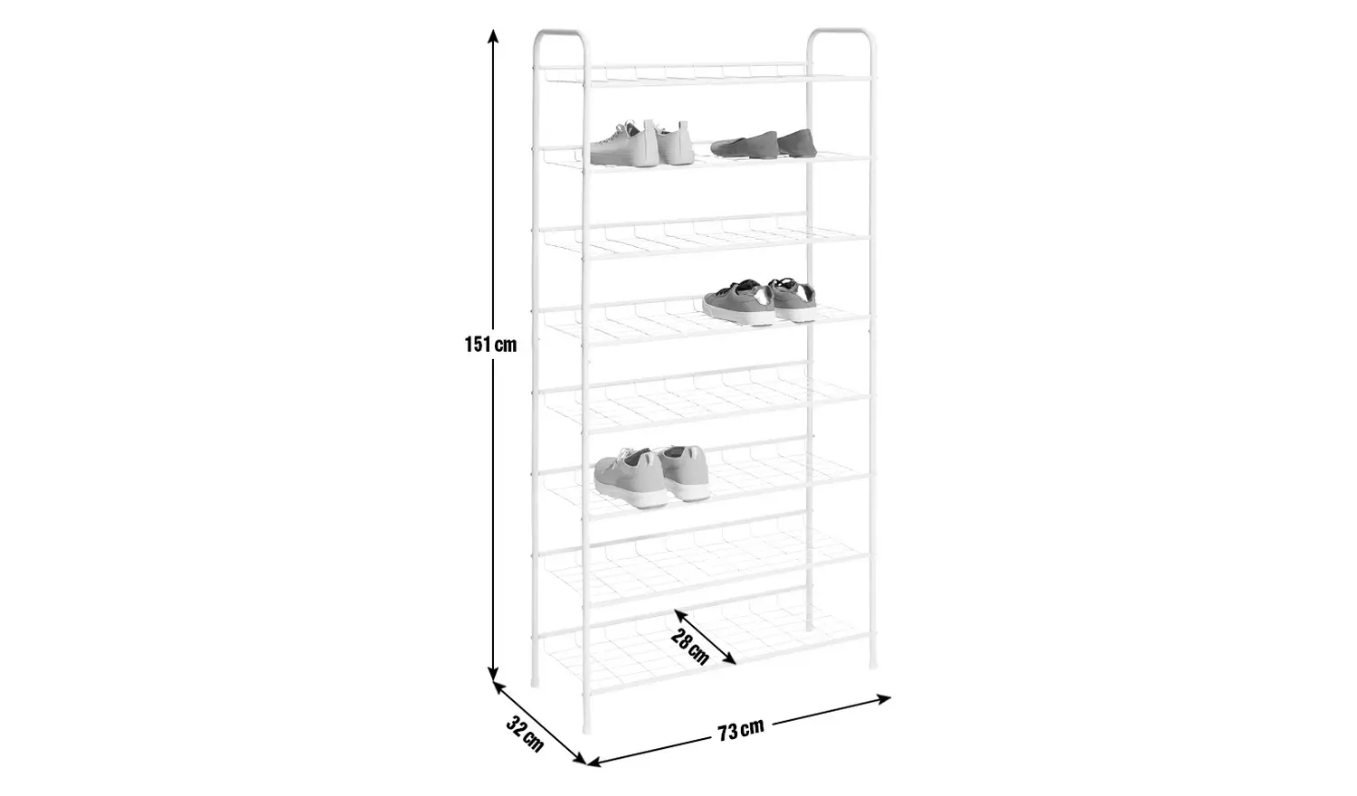 Argos Home Jorn 8 Tier Shoe Rack - White