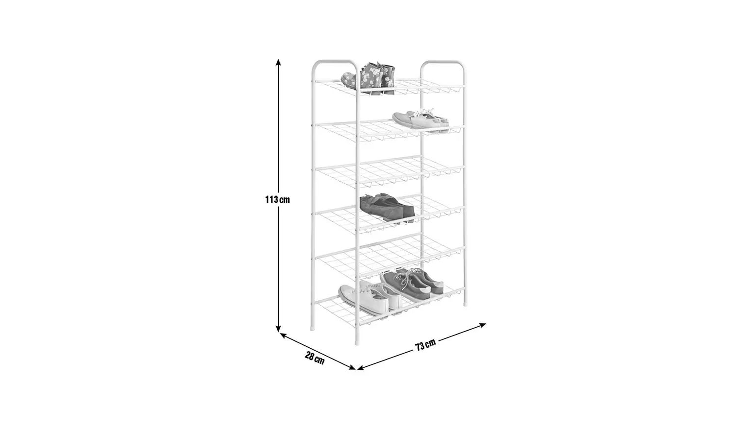 Argos Home Jorn 6 Tier Shoe Rack - White