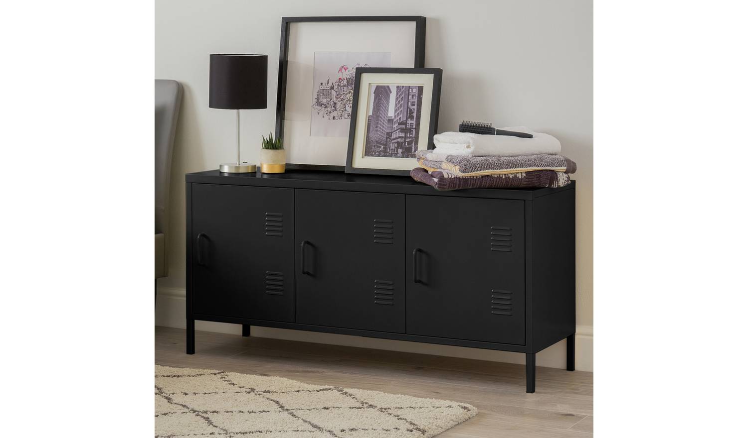 Habitat Stevie 3 Door Locker - Black