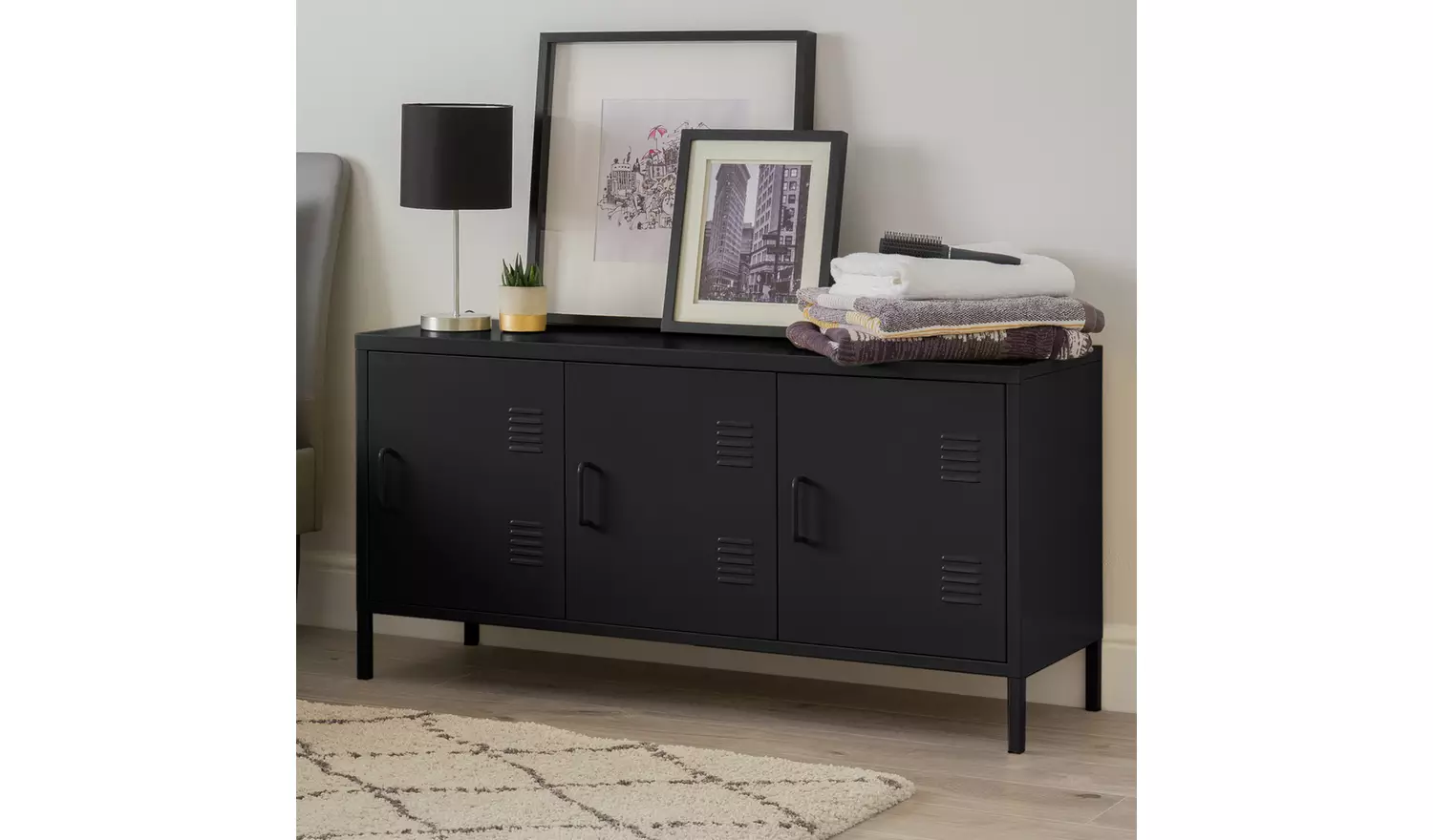 Habitat Stevie 3 Door Locker - Black