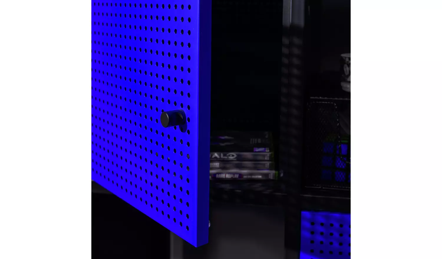 X Rocker Mesh-Tek Square 4 Cube Storage Unit- Blue and Black