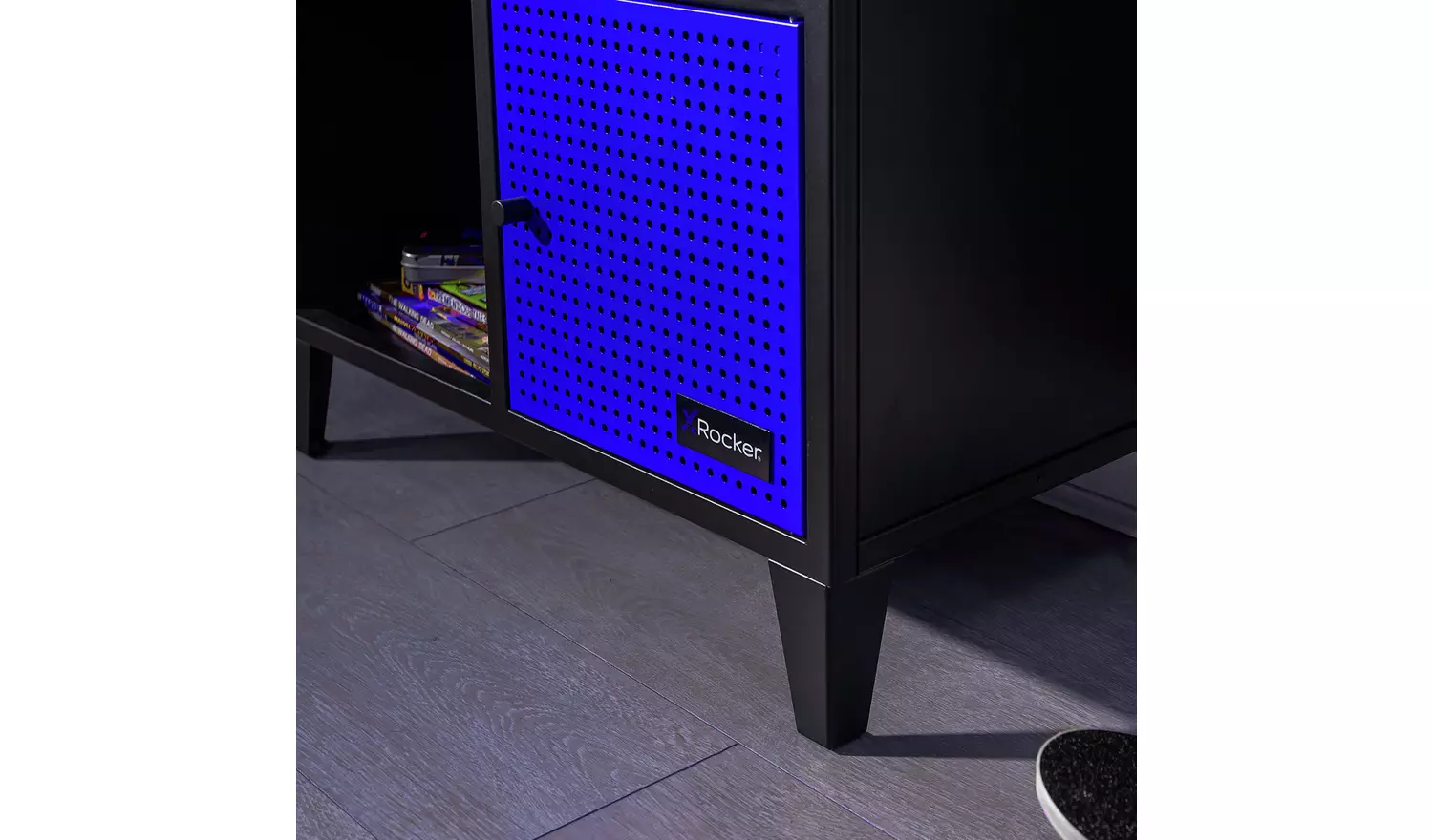 X Rocker Mesh-Tek Square 4 Cube Storage Unit- Blue and Black