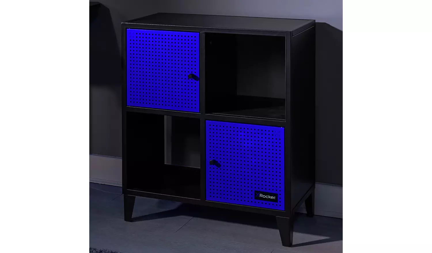 X Rocker Mesh-Tek Square 4 Cube Storage Unit- Blue and Black