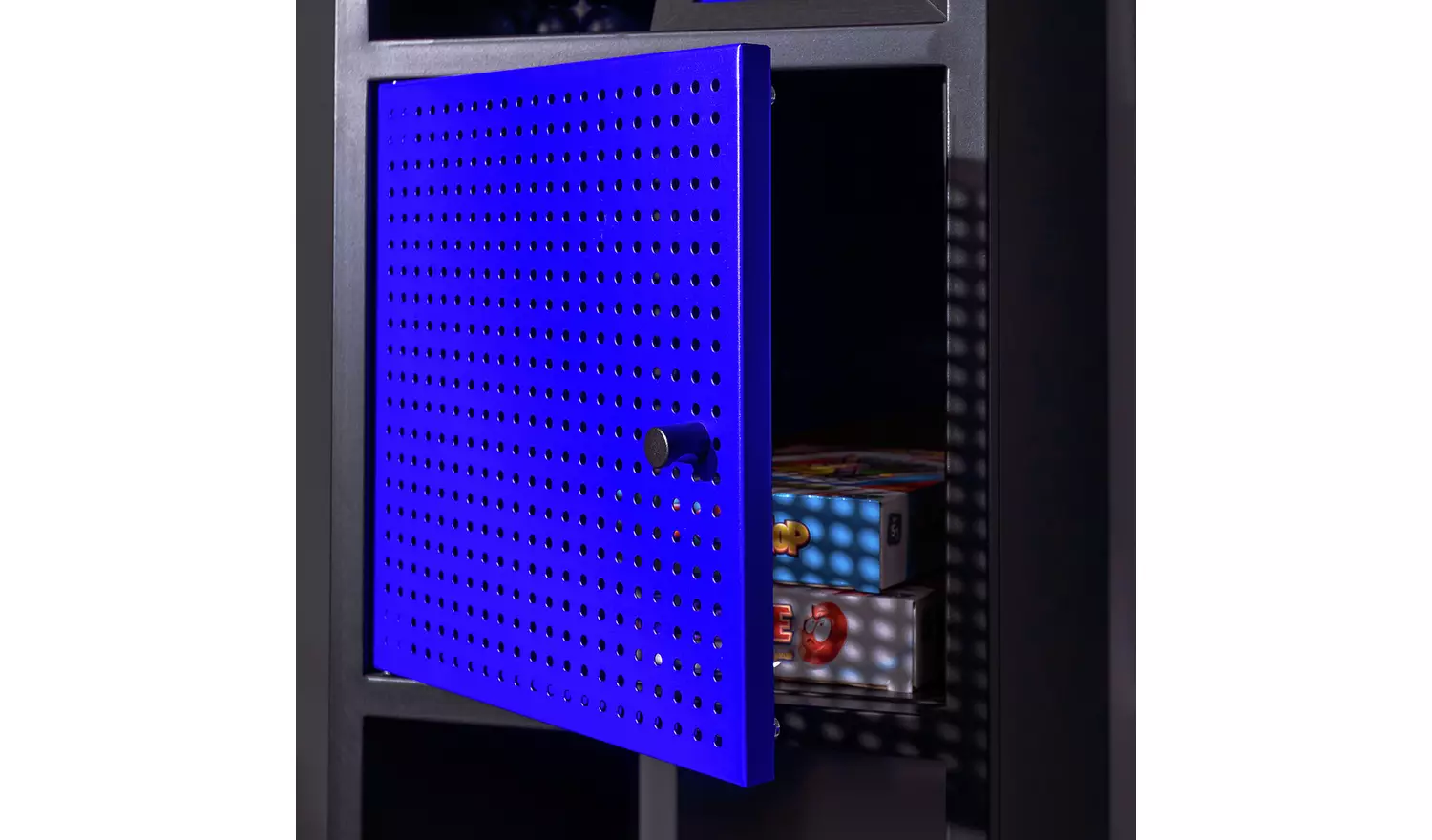 X Rocker Mesh-Tek Tall 5 Cube Storage Unit - Blue and Black