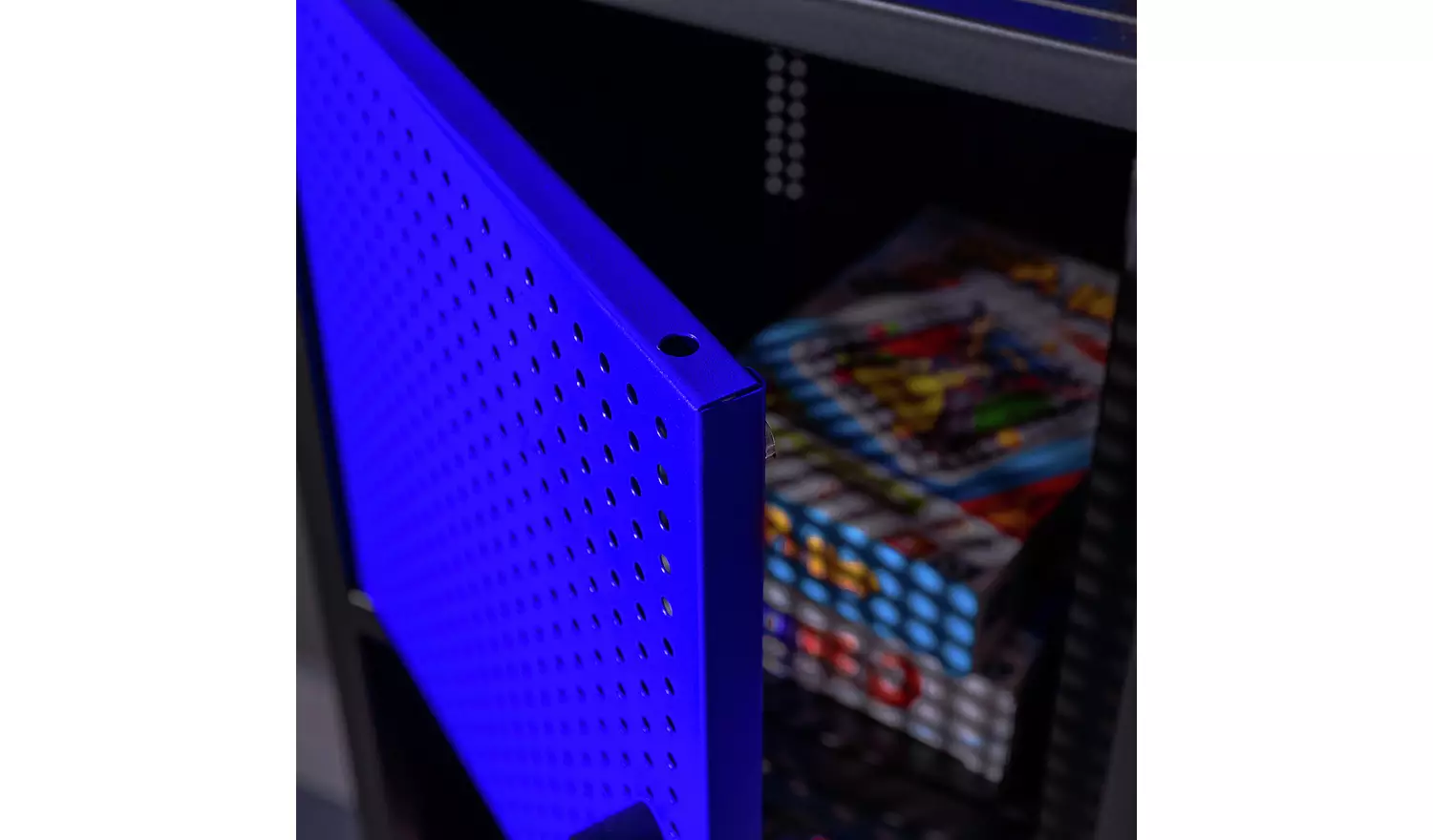 X Rocker Mesh-Tek Tall 5 Cube Storage Unit - Blue and Black