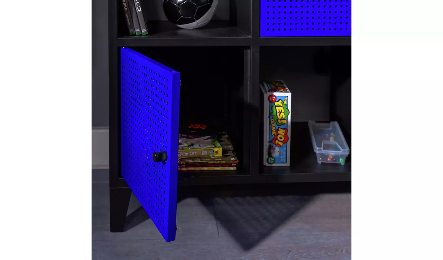 X Rocker Mesh-Tek Wide 6 Cube Storage Unit - Blue and Black
