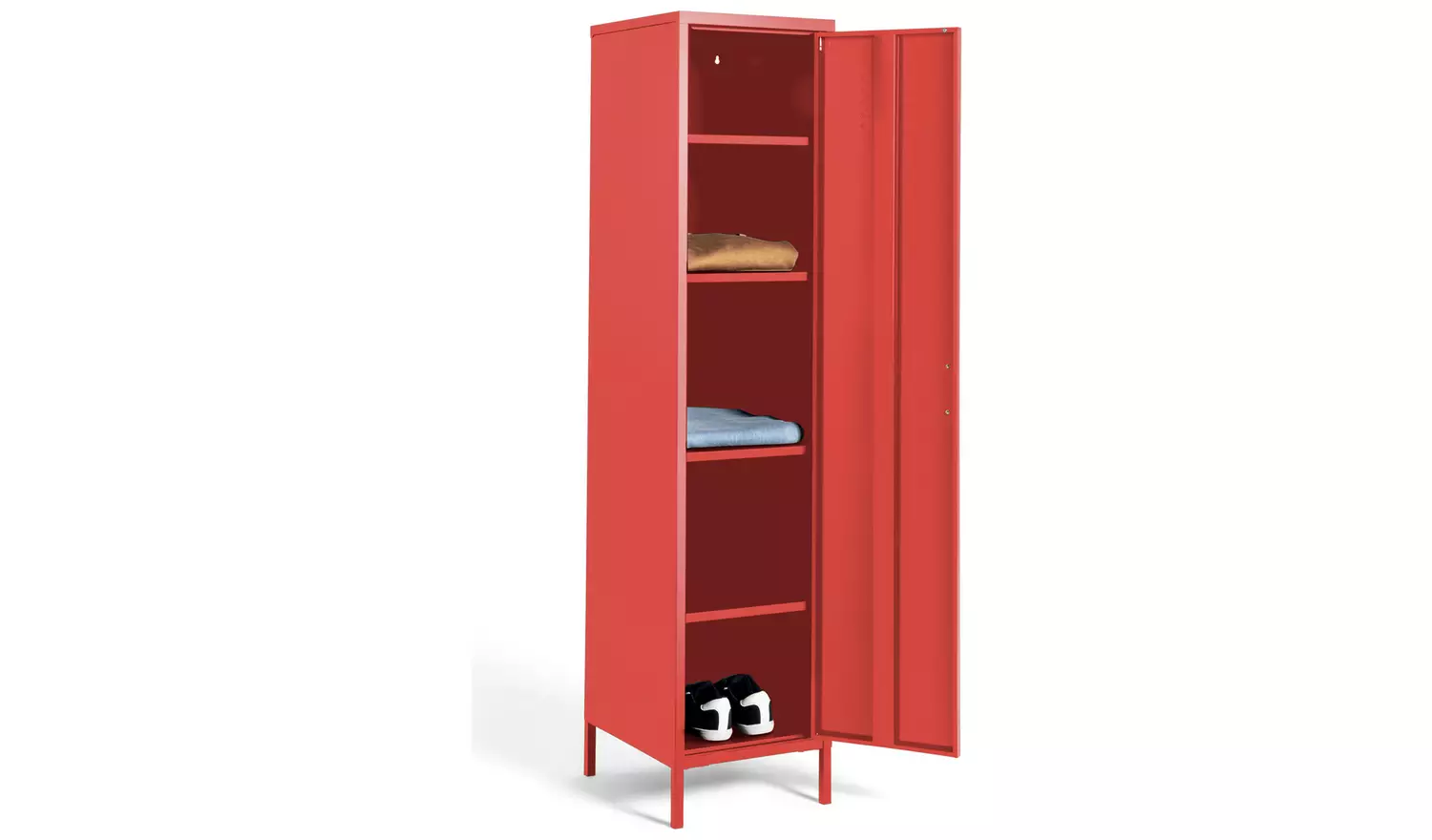 Habitat Tall 1 Door 4 Shelf Locker -Red