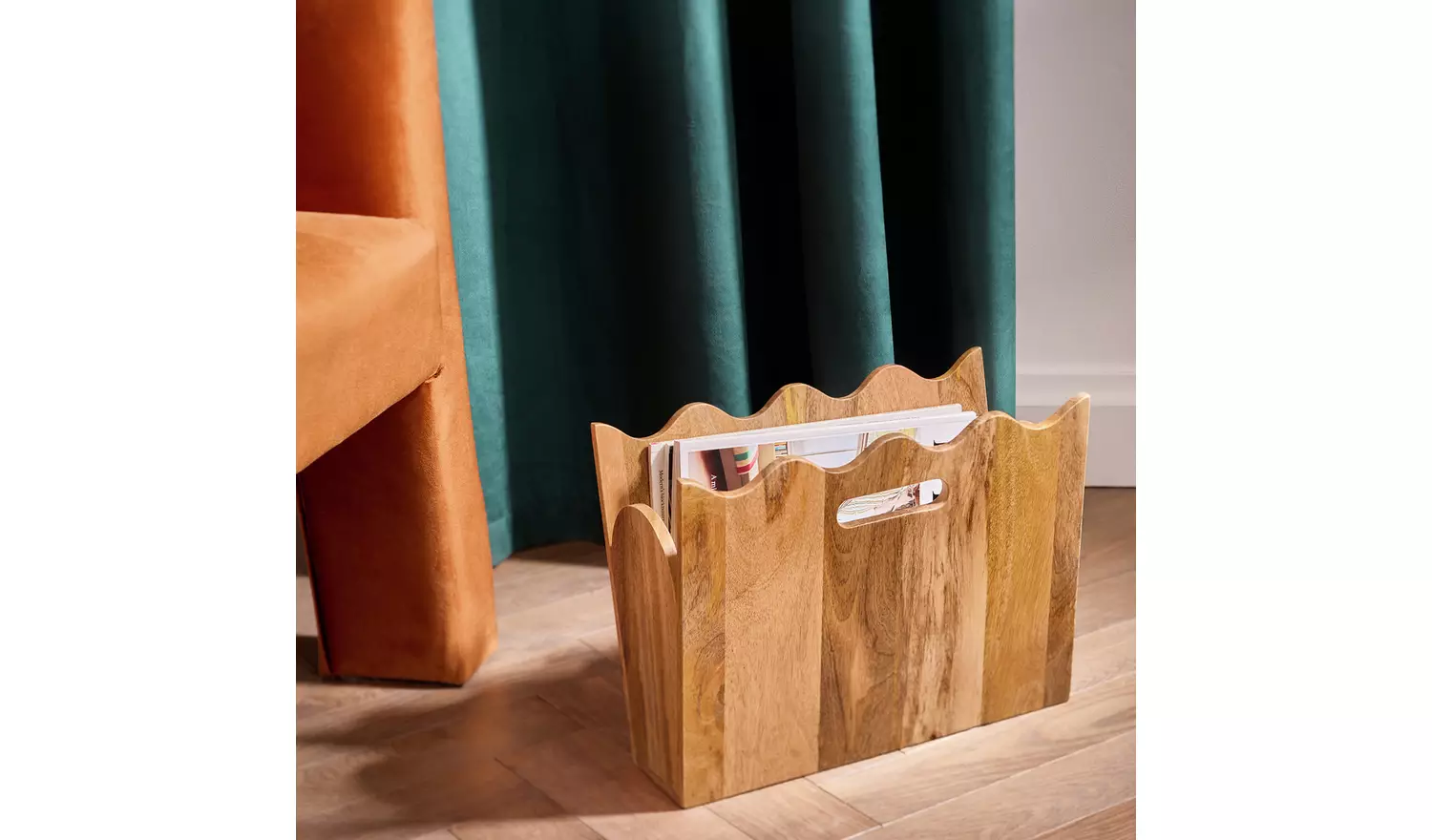 Habitat Mango Wood Wavy Magazine Rack