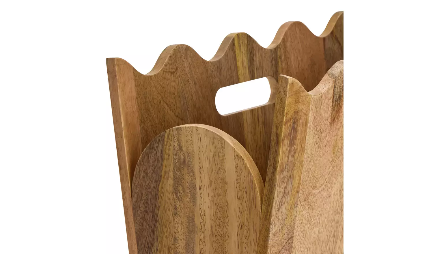 Habitat Mango Wood Wavy Magazine Rack