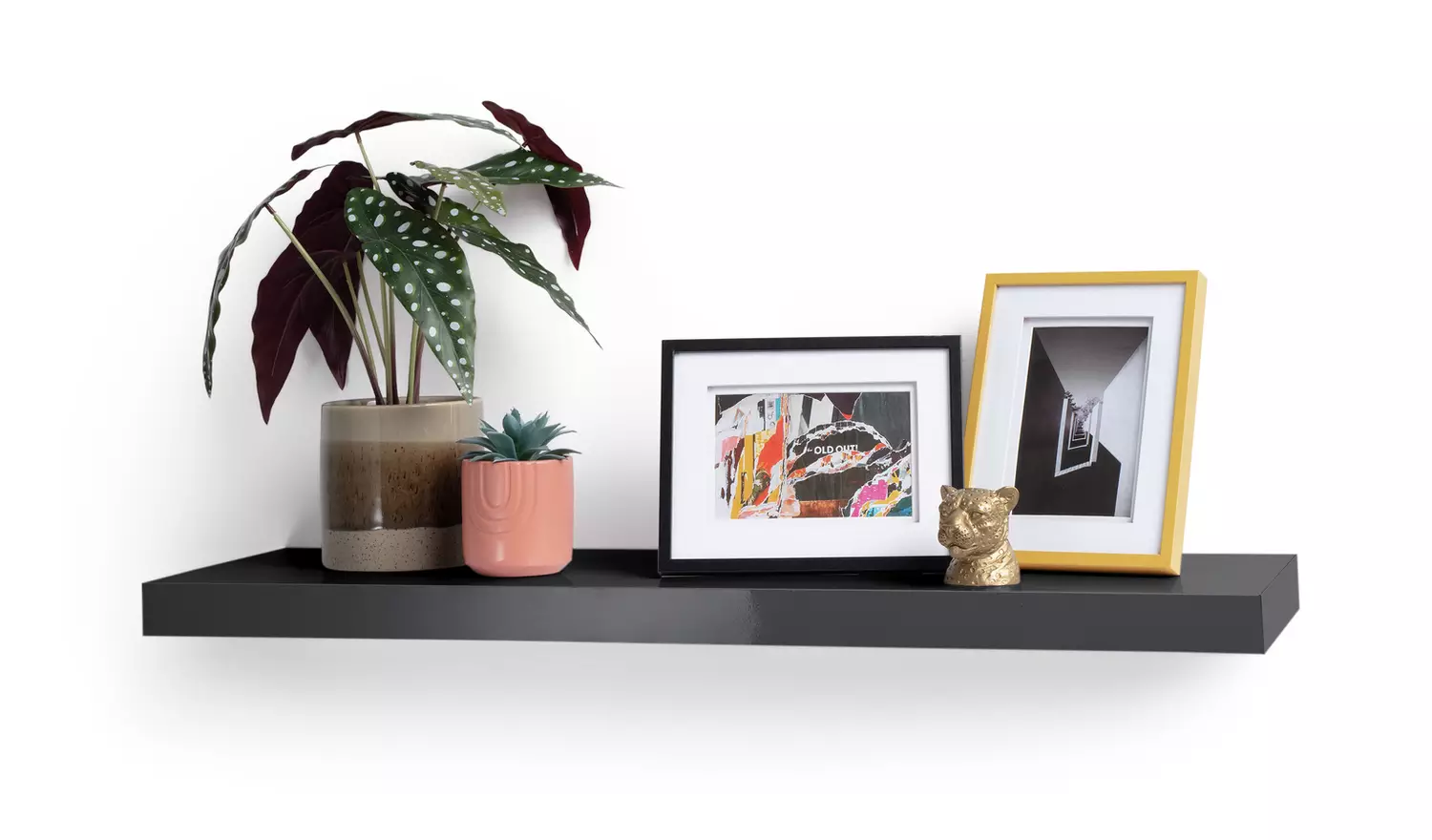 Argos Home Jak 80cm Floating Shelf - Black Gloss