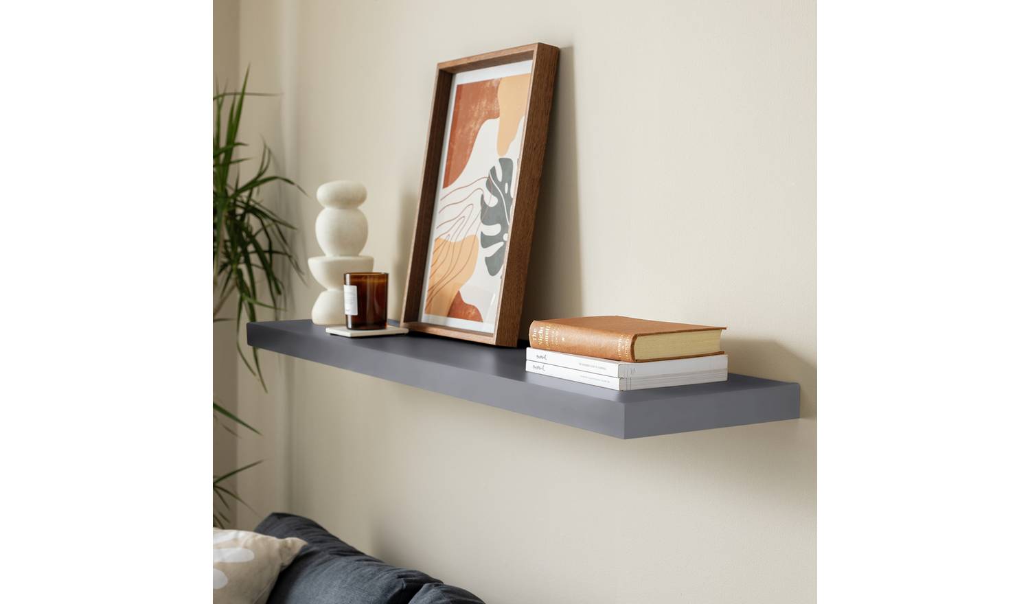 Argos Home Jak 120cm Floating Shelf - Grey Gloss