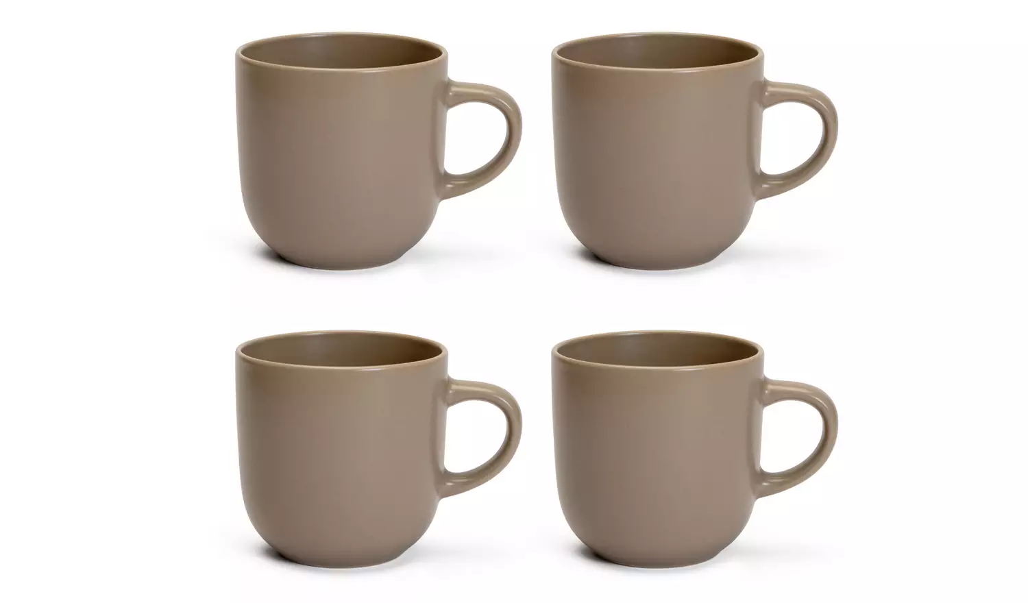 Habitat Set of 4 Mushroom Mugs - Matte Grey