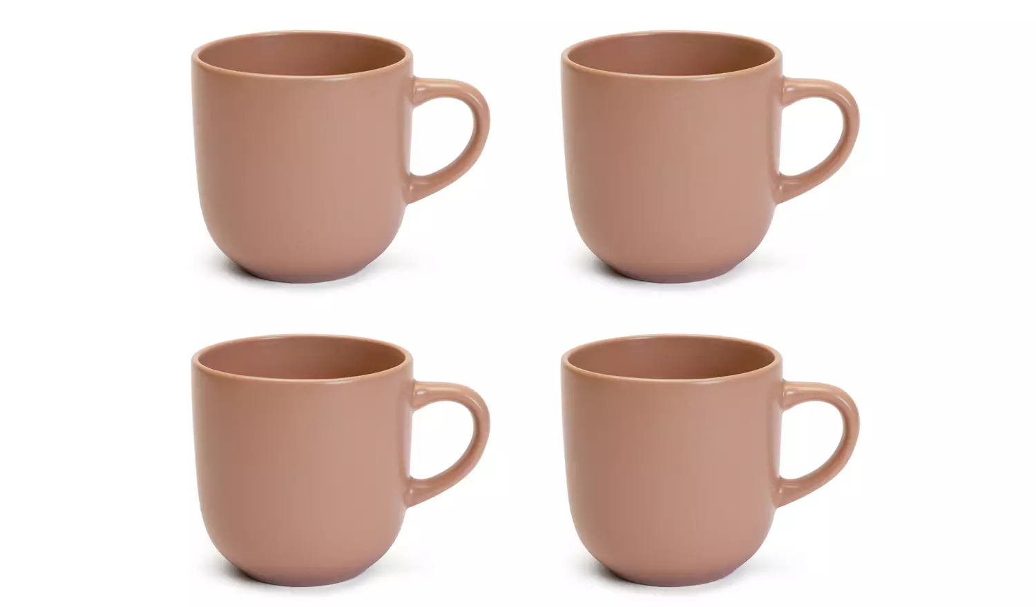 Habitat Set of 4 Mugs - Matte Pink