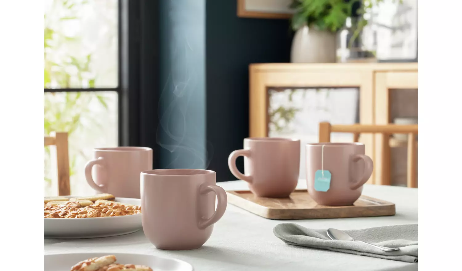 Habitat Set of 4 Mugs - Matte Pink