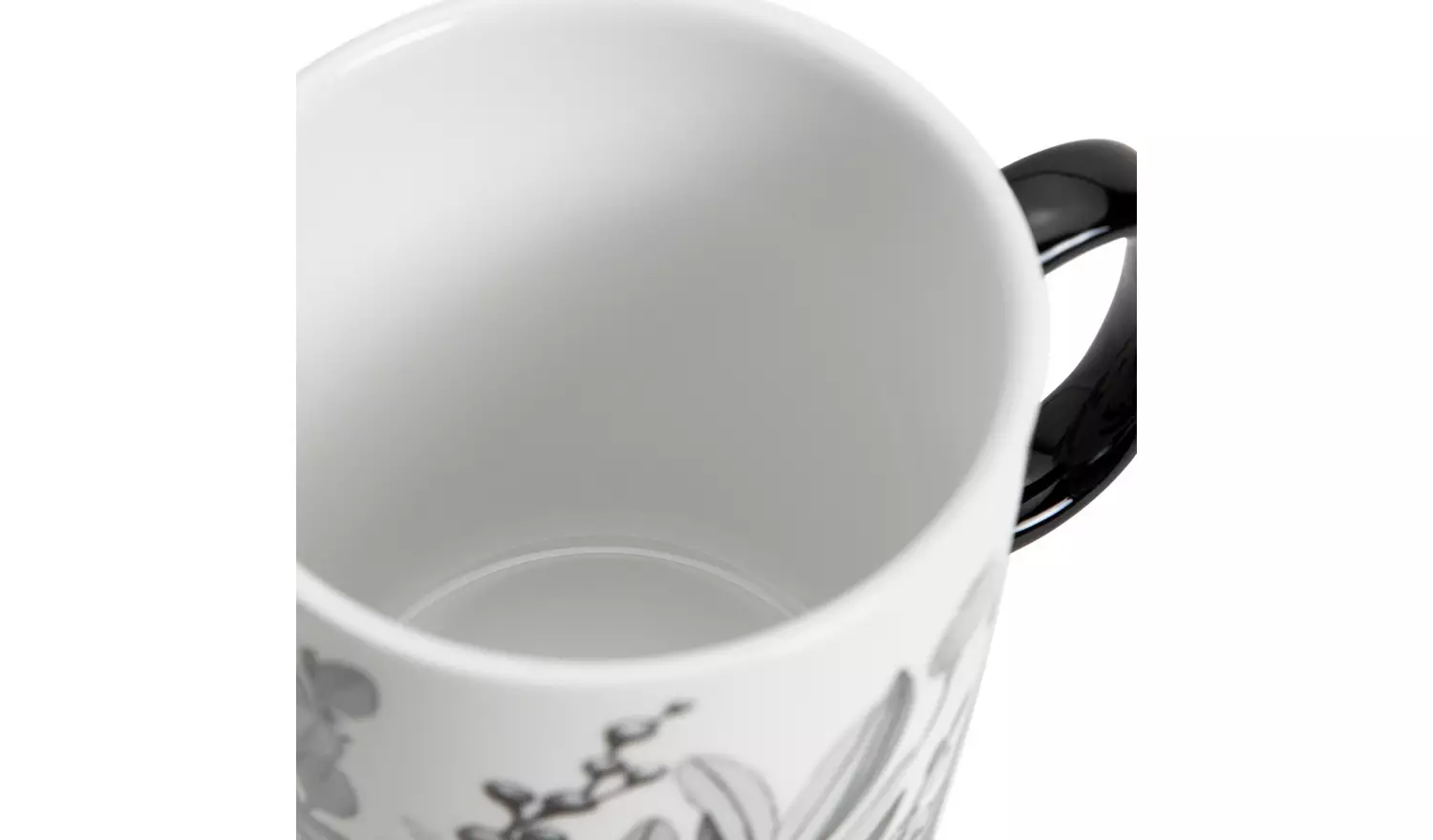 Habitat Monochrome Set of 4 Fine China Mugs - Grey