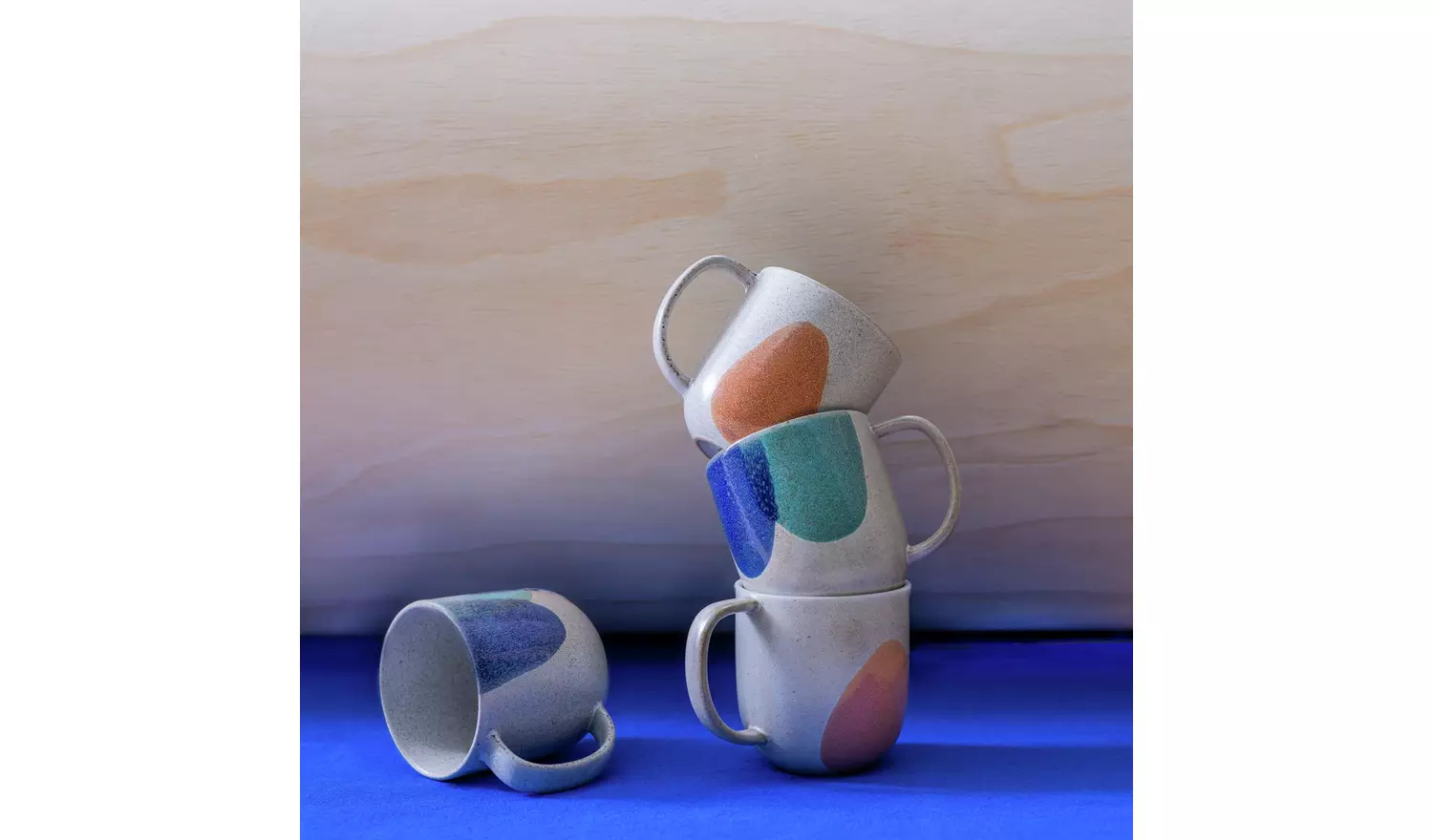 Habitat 60 Recast Set of 4 Stoneware Mugs - Multicoloured