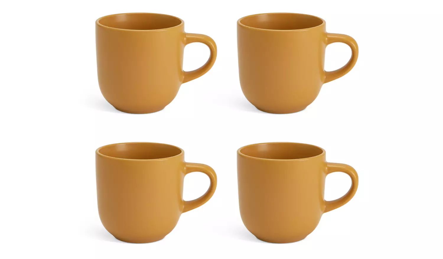 Habitat Matte Glaze Set of 4 Stoneware Mugs - Mustard