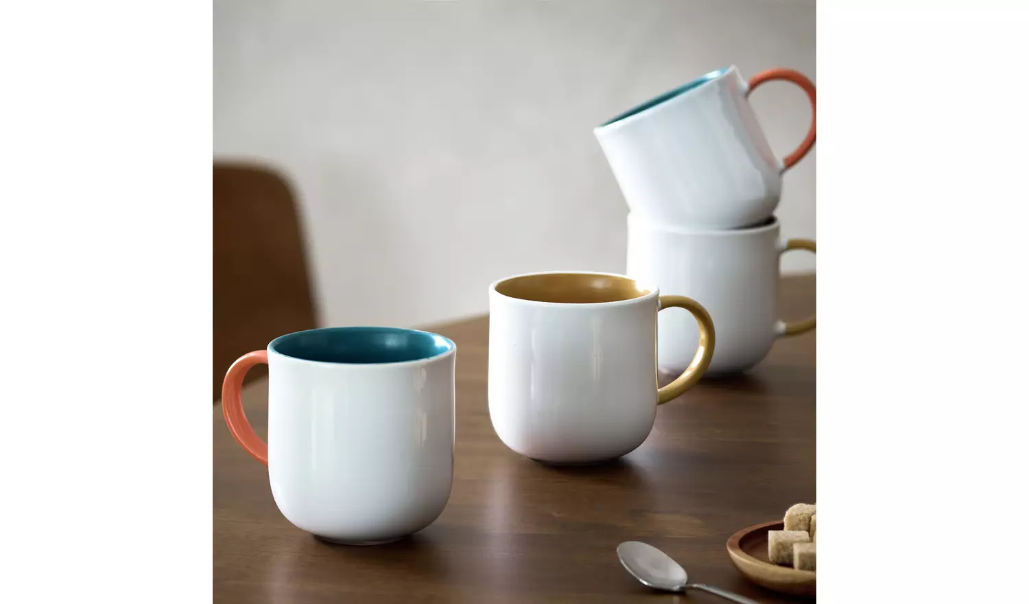 Habitat Riko Set of 4 Mugs - White