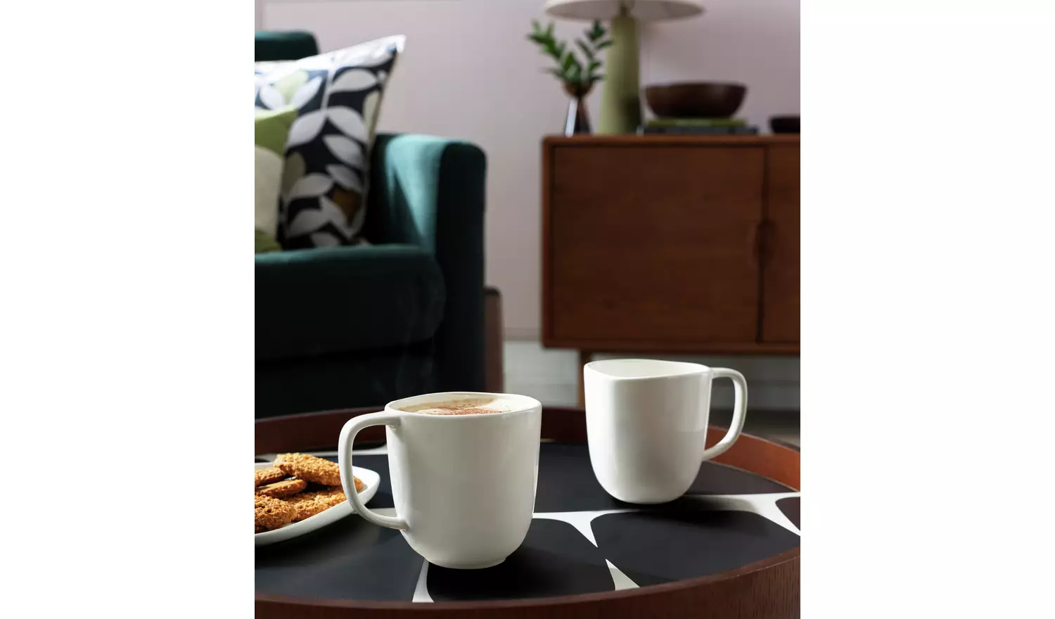 Habitat x Scion Set of 4 Stoneware Mugs - White