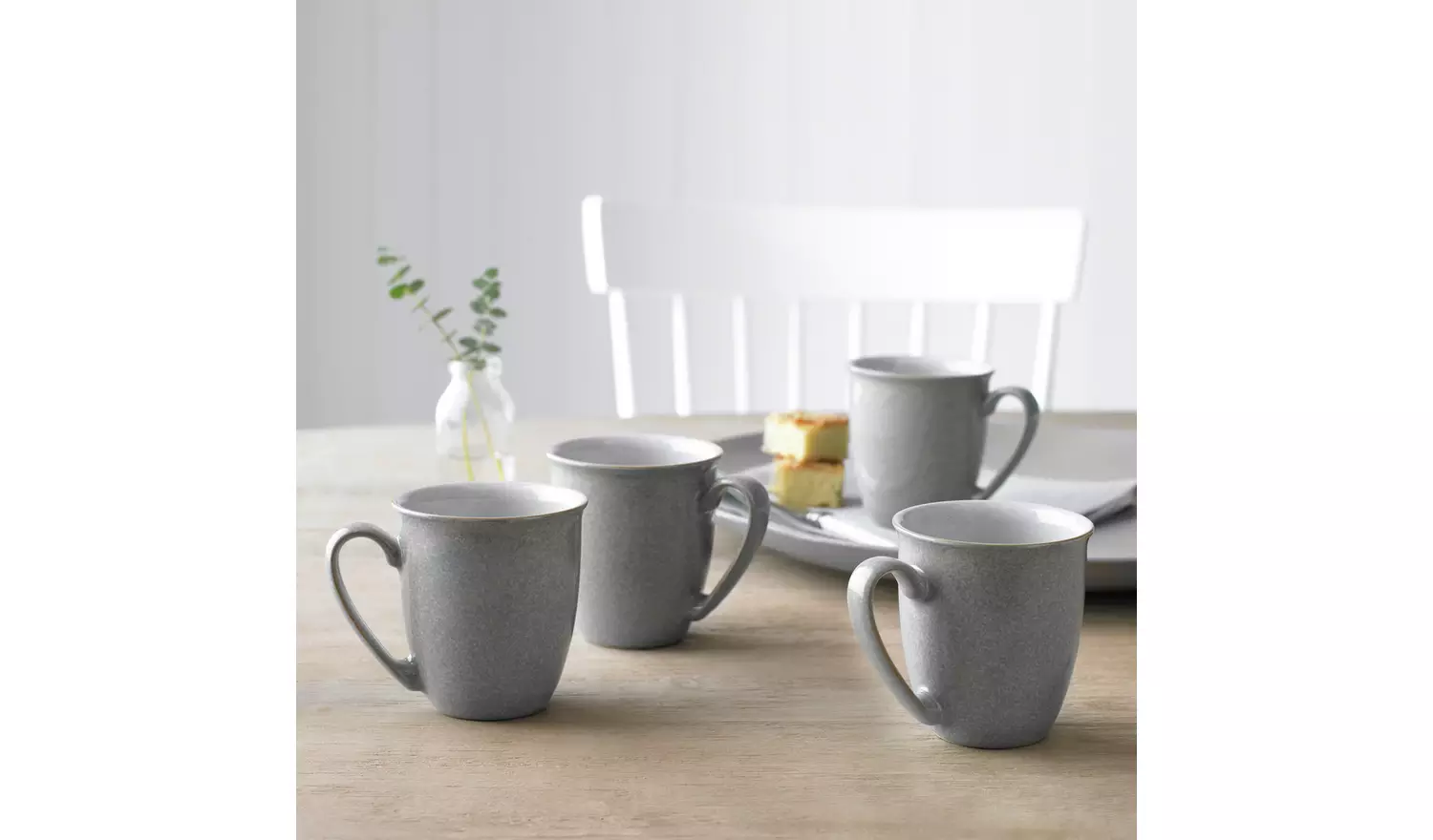 Denby Elements Set of 4 Stoneware Mugs - Grey