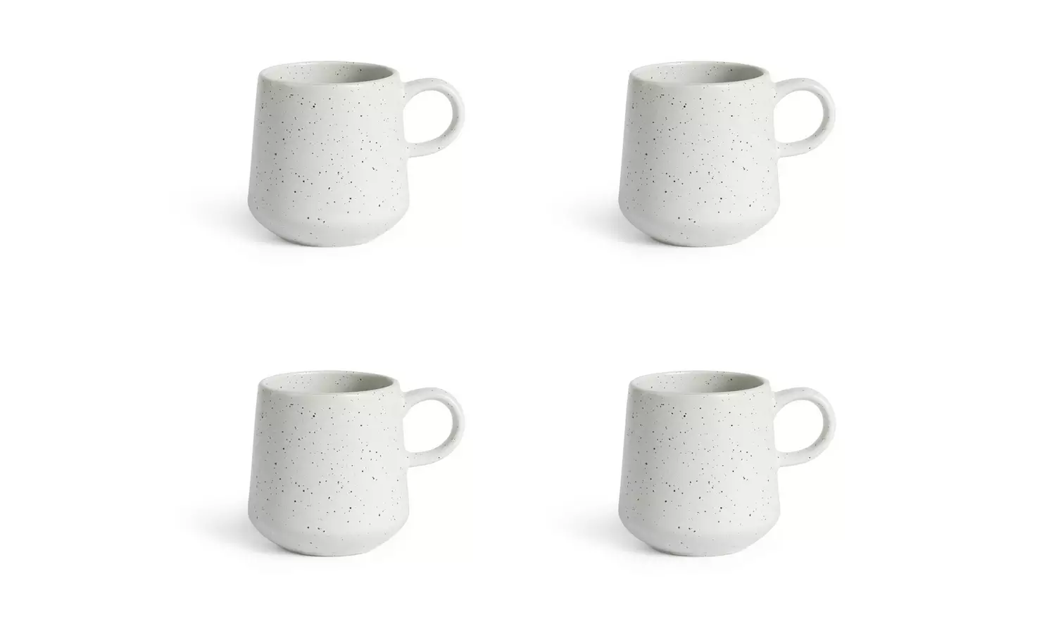 Habitat Addison Set of 4 Speckled Mugs - White