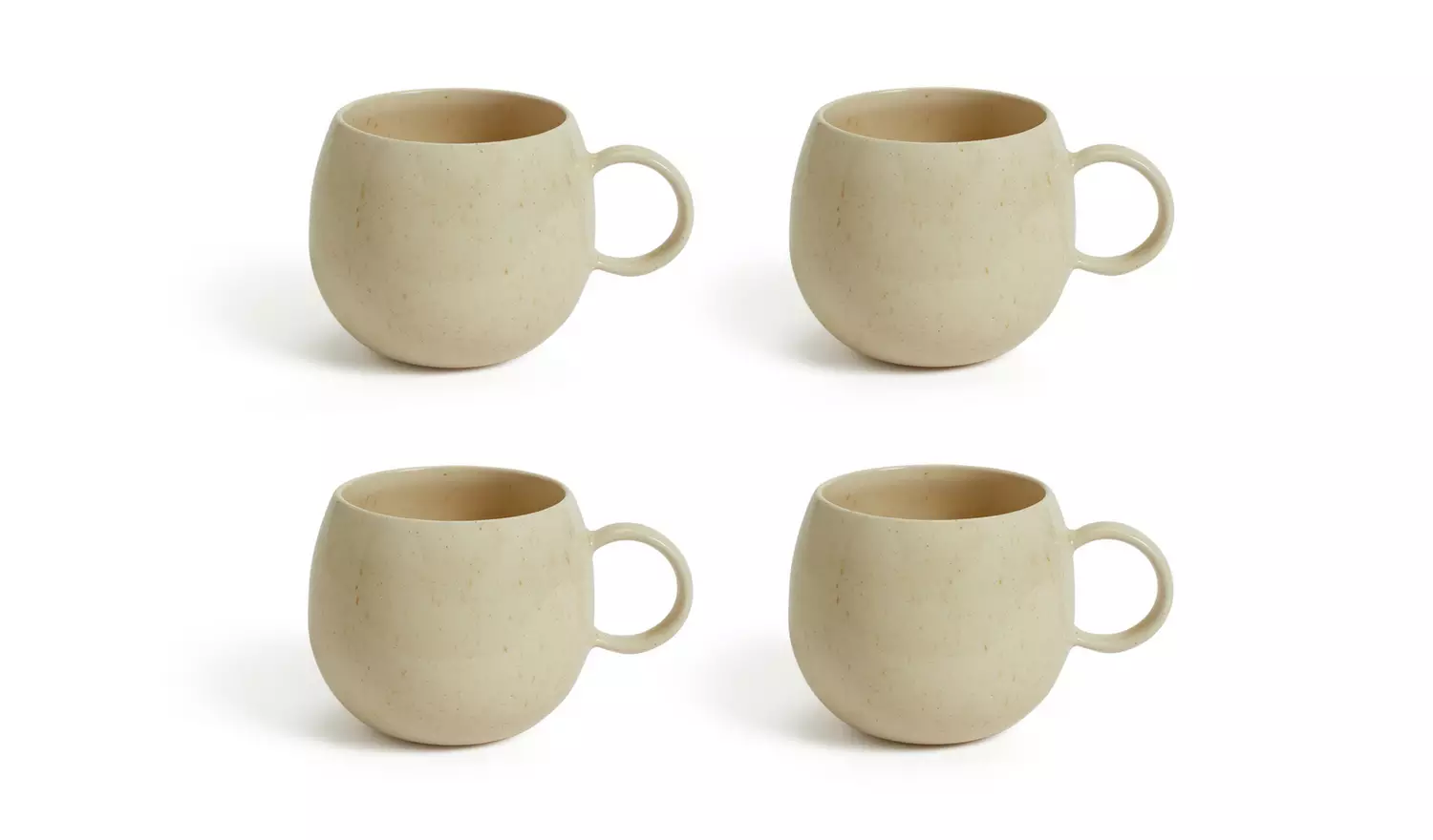 Habitat Evora Set of 4 Stoneware Mugs - Natural