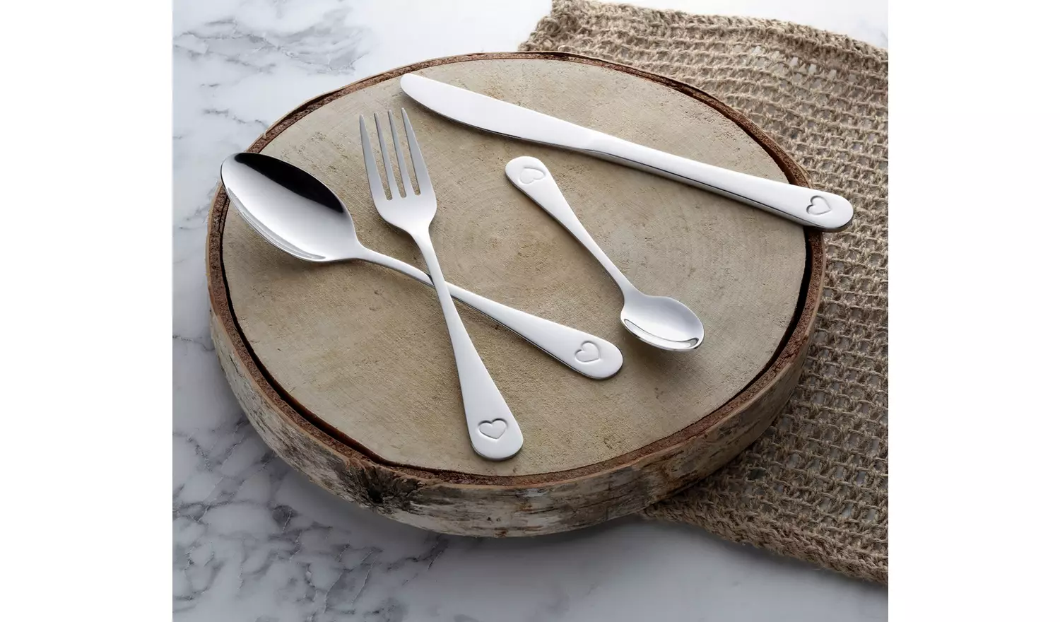 Argos Home 16 Piece Heart Shape Stainless Steel Cutlery Set