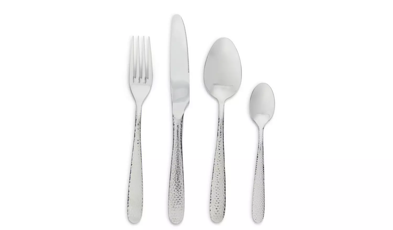 Habitat Hammered 16 Piece Stainless Steel Cutlery Set