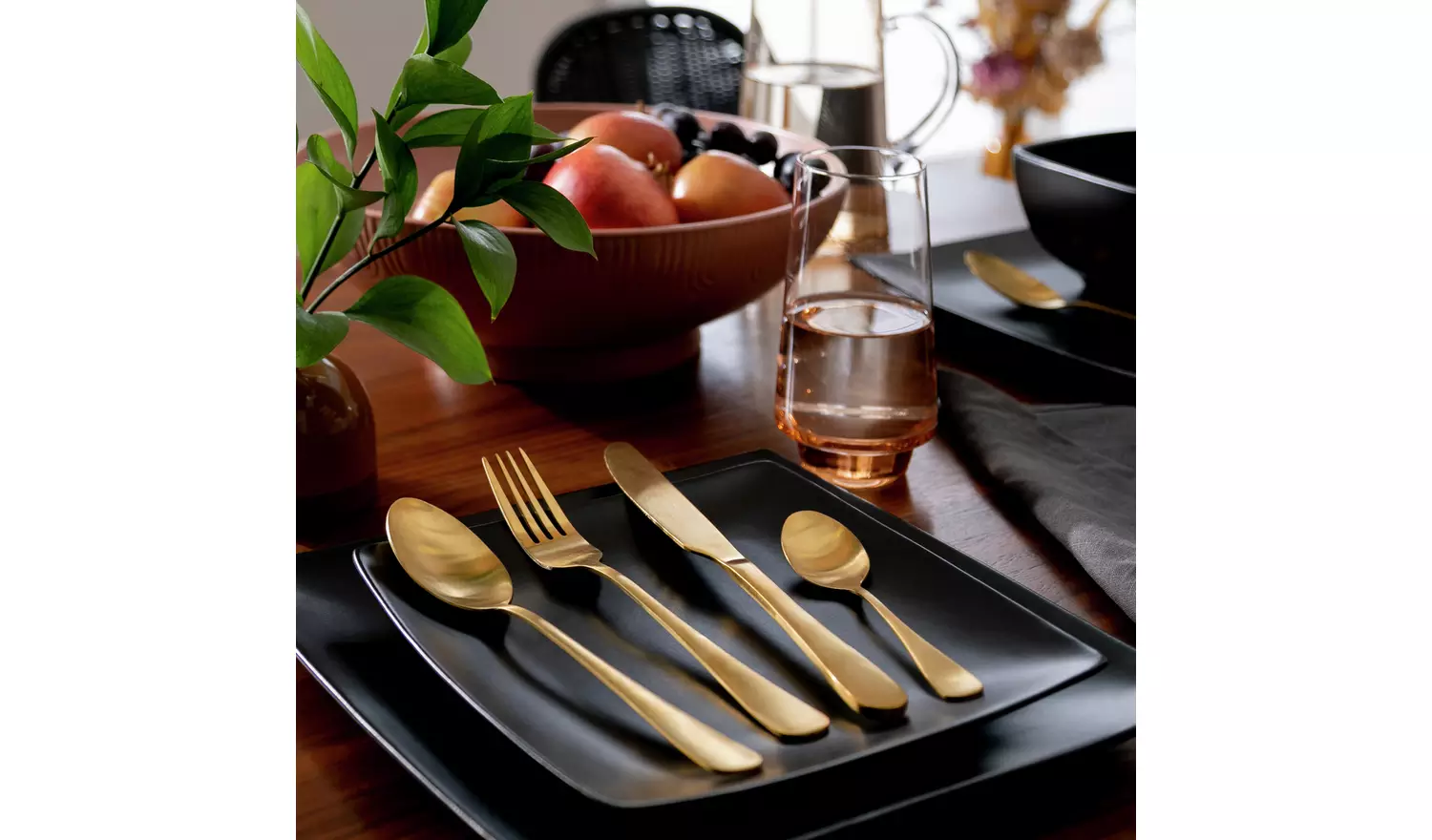 Habitat 16 piece Gold Stainless Steel Cutlery Set