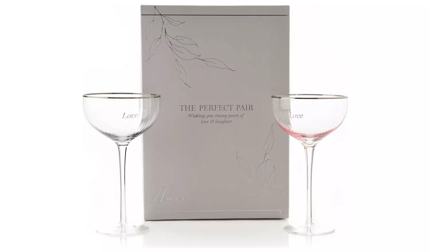 Amore Set of 2 Love Coupe Champagne Glasses