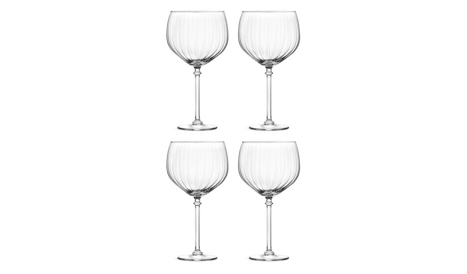 Habitat Optic Ribbed Set of 4 Gin Glasses