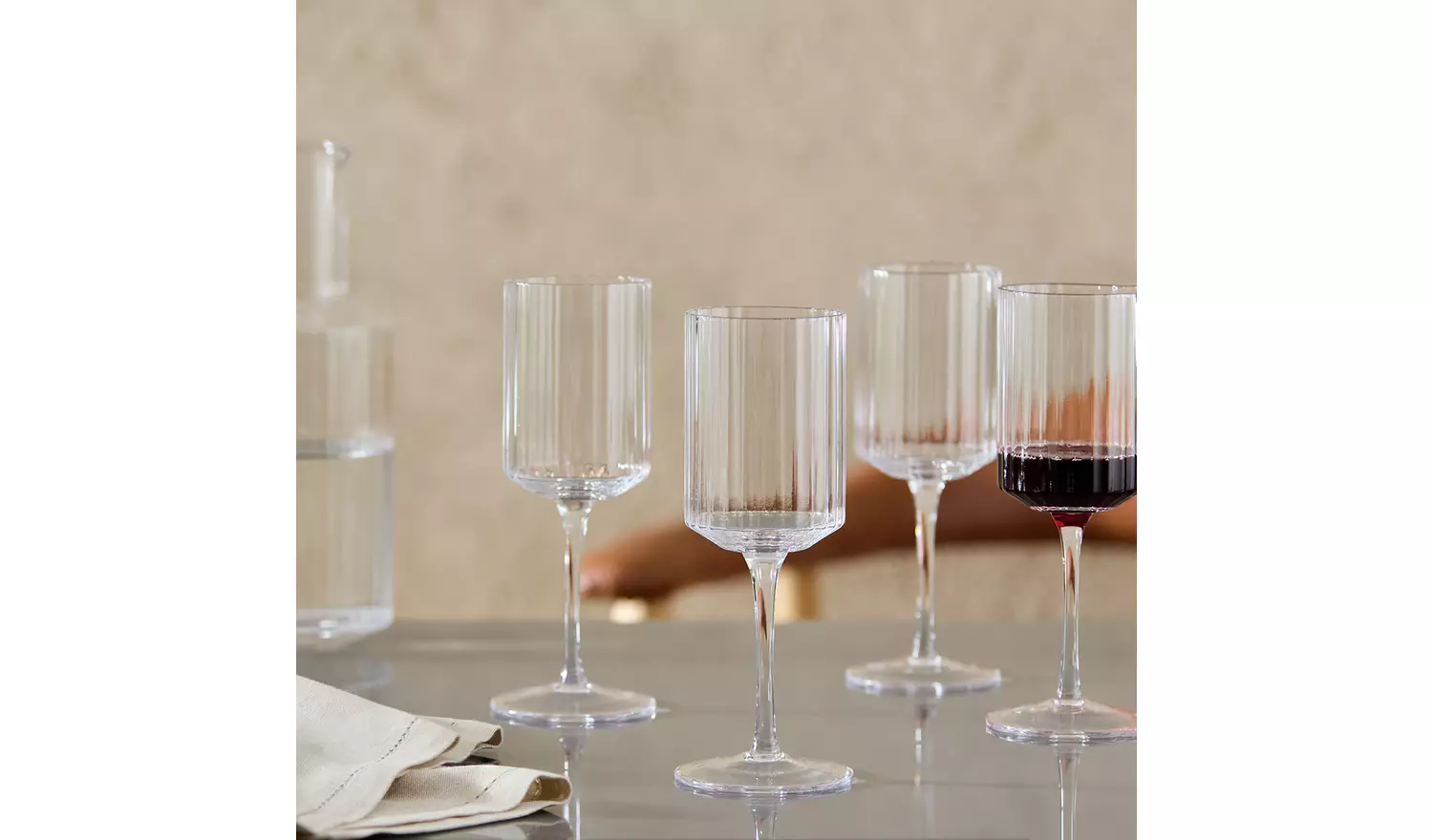 Habitat Wide Ribbed Set of 4 Wine Glass