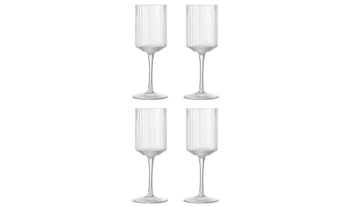 Habitat Wide Ribbed Set of 4 Wine Glass
