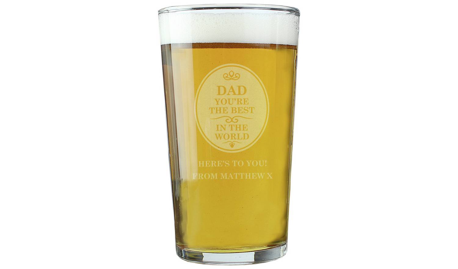 Personalised Message The Best In The World Pint Glass