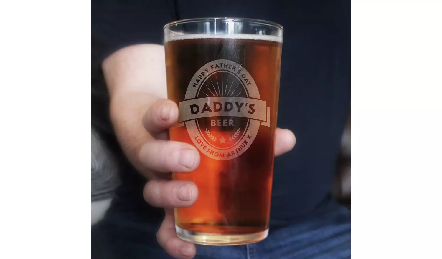 Personalised Message Beer Label Pint Glass