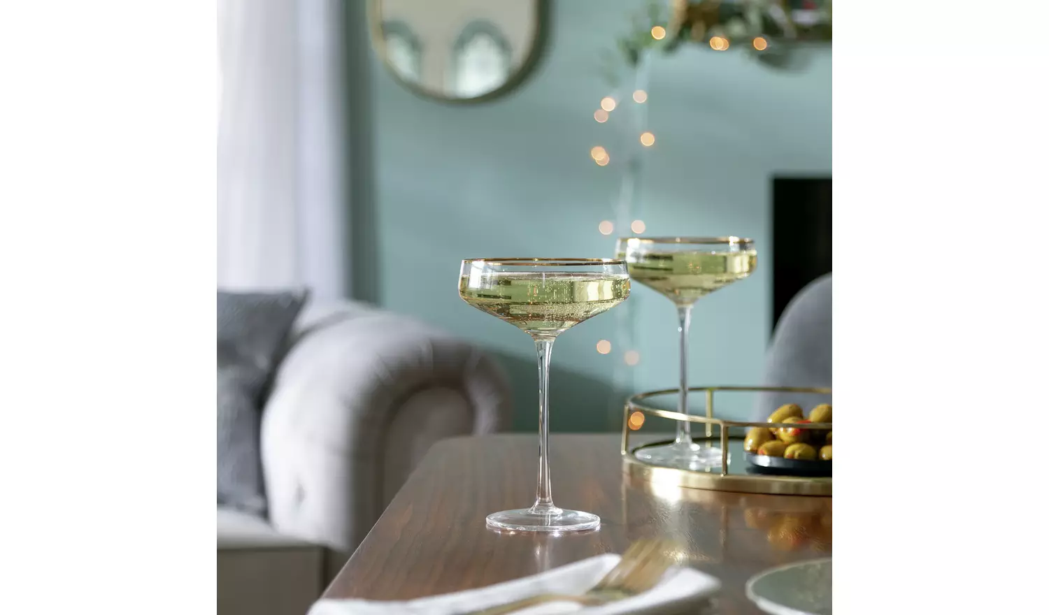 Habitat Gold Rim Set of 4 Champagne Coupe
