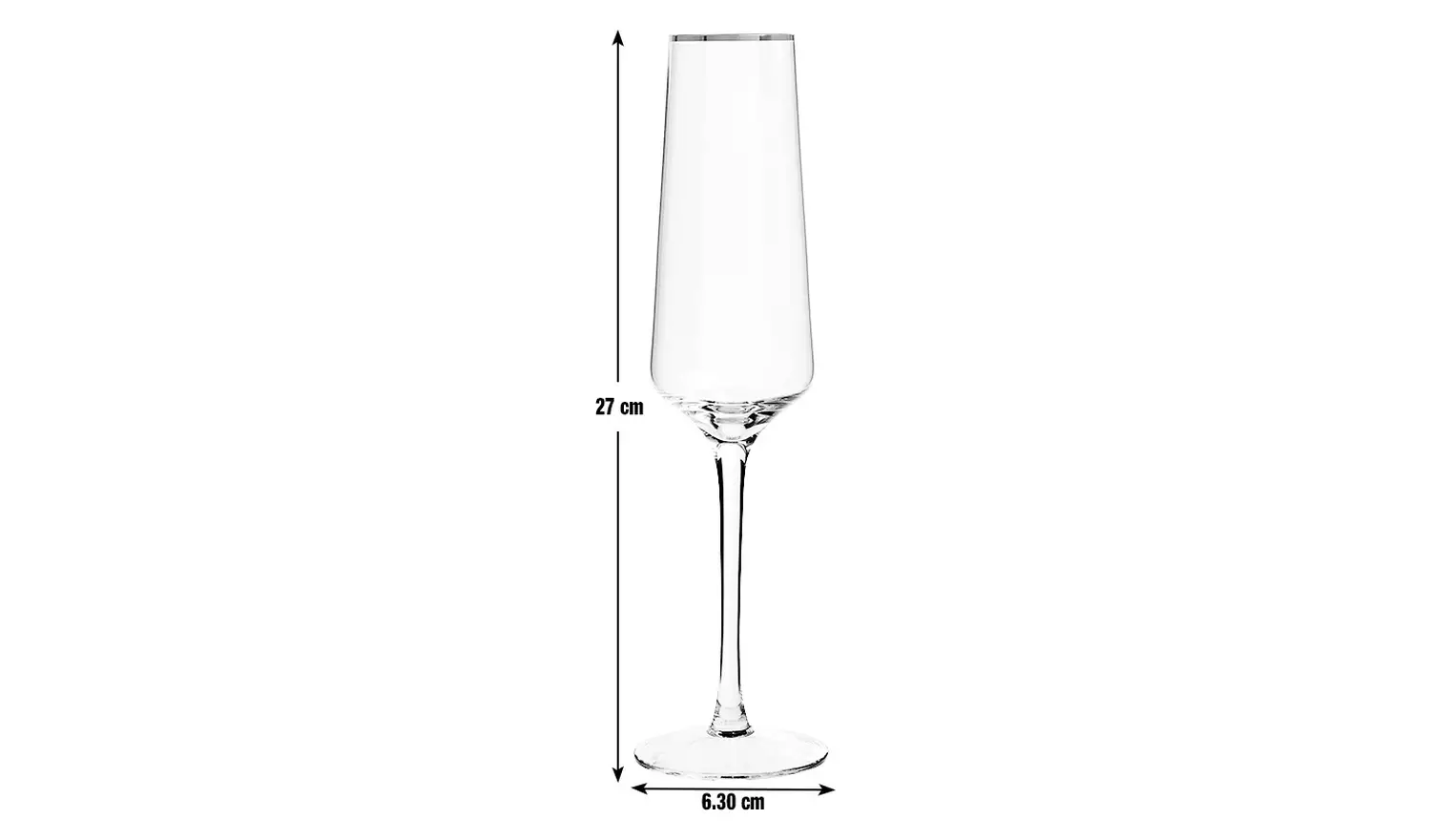 Habitat Gold Rim Set of 4 Prosecco Flute - Clear