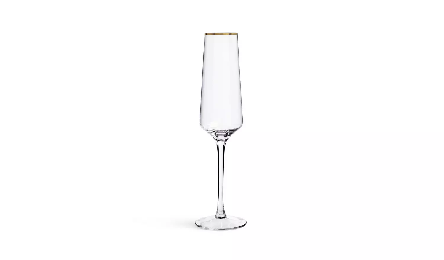 Habitat Gold Rim Set of 4 Prosecco Flute - Clear