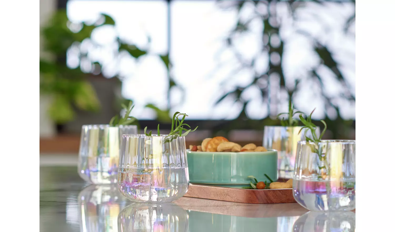 Habitat Iridescent Lustre Set of 4 Fluted Tumblers