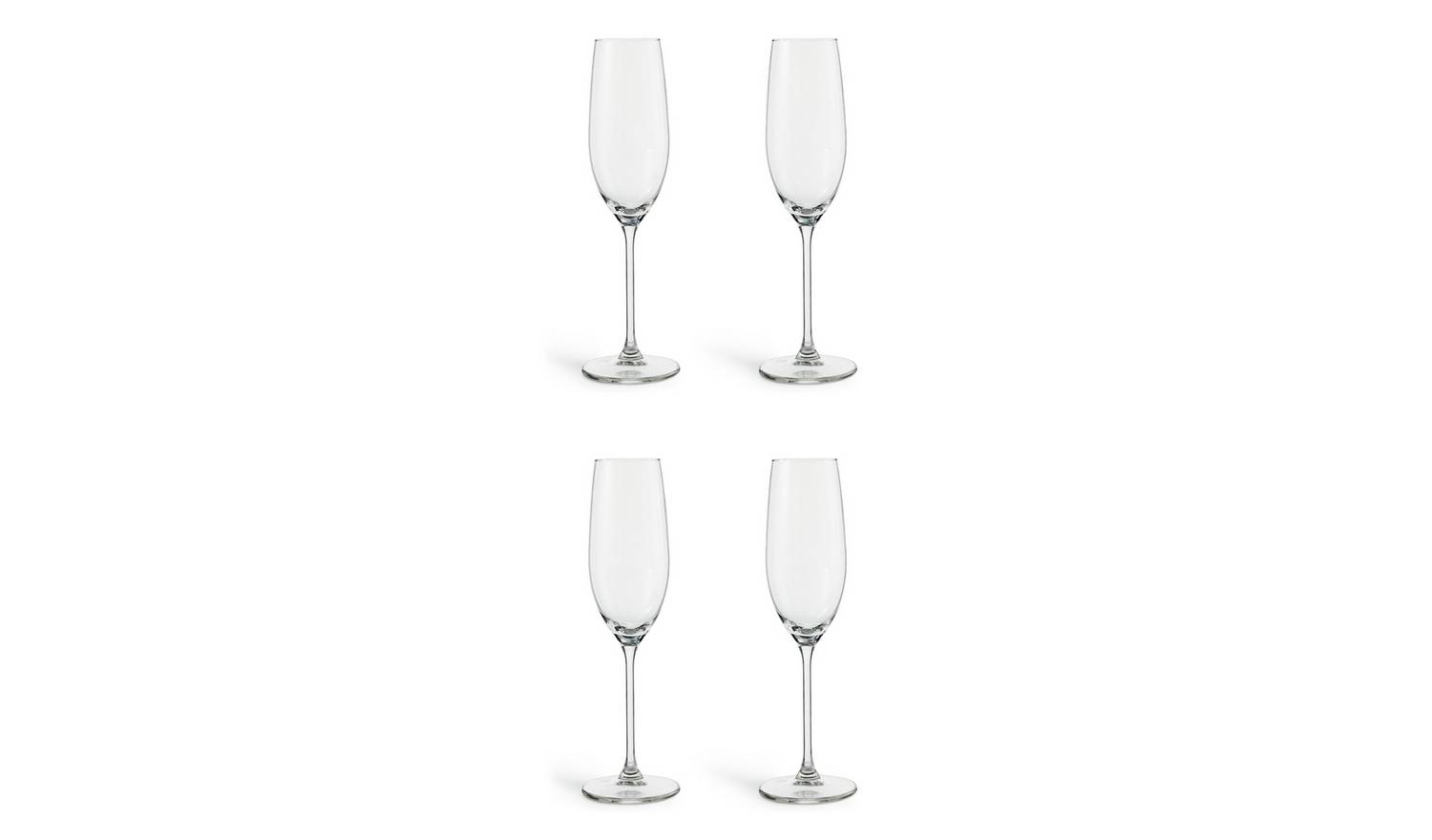 Habitat Portofino Set of 4 Champagne Flutes
